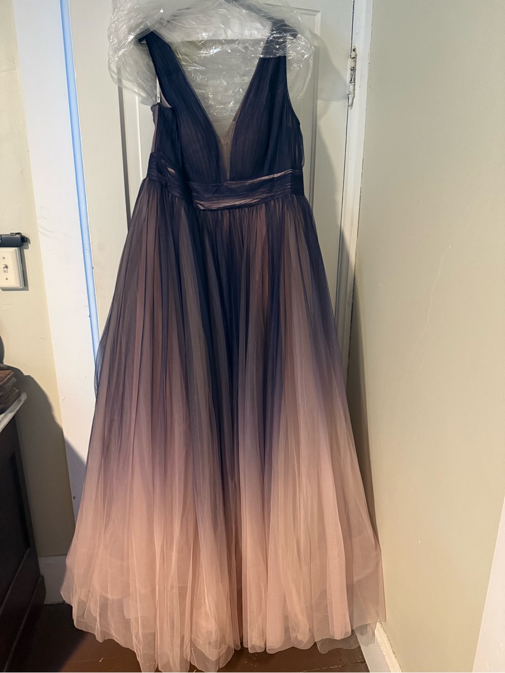 Mac Duggal Purple Ombre Tulle Ball Gown